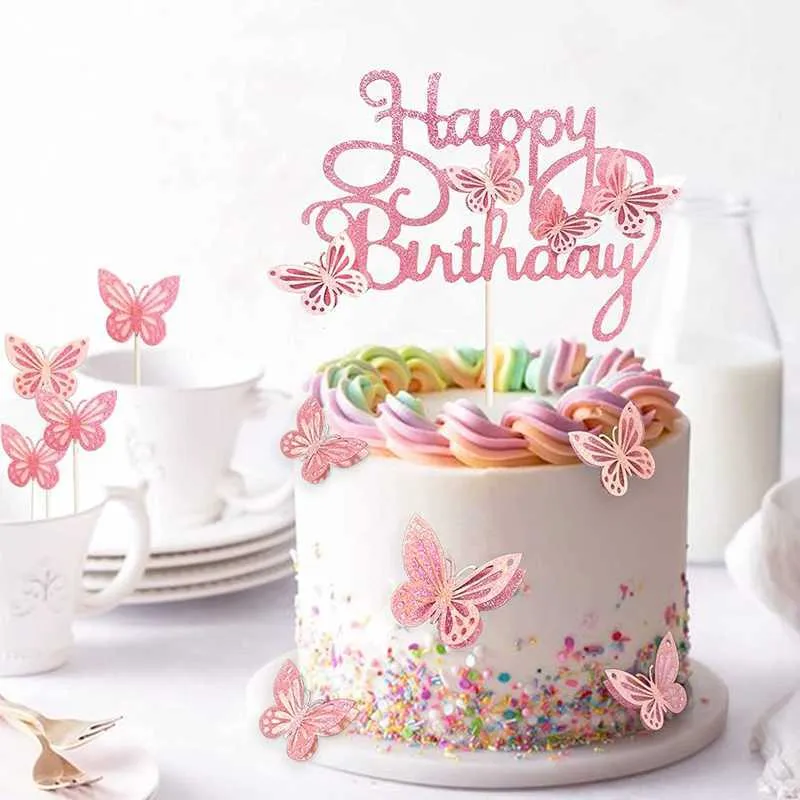 Cake topper pour gâteau en plexiglas - Happy Birthday n°2