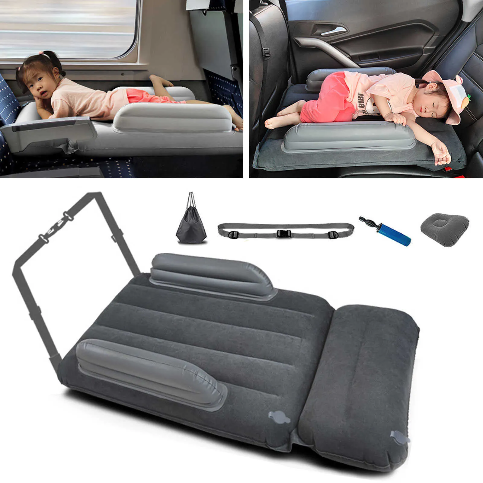 Airplane Seat Cushion Baby Child Inflatable Mattress Air Bed Long