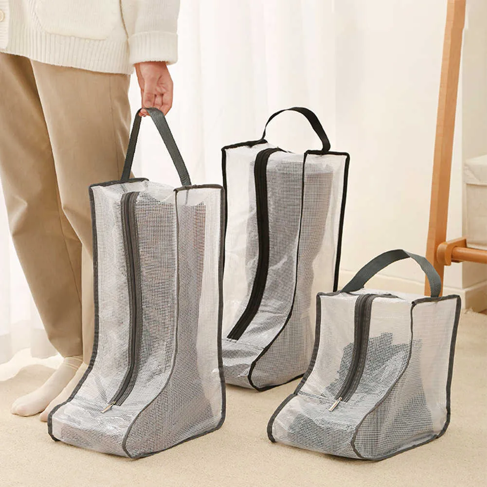 Sacs De Rangement De Bottes De Protection Avec Fermetures À Glissière Pour Bottes Couverture De Chaussures De Pluie En PVC Durable, Sac À Poussière De Chaussures Pour Bottes De Haut, Maison Et