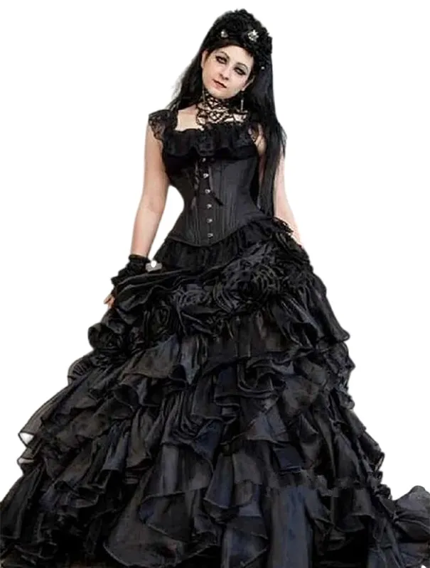 black gothic victorian dress Dark In Love - Sapphire Countess - Period Clothing Gothic Victorian Black Wedding Dress,