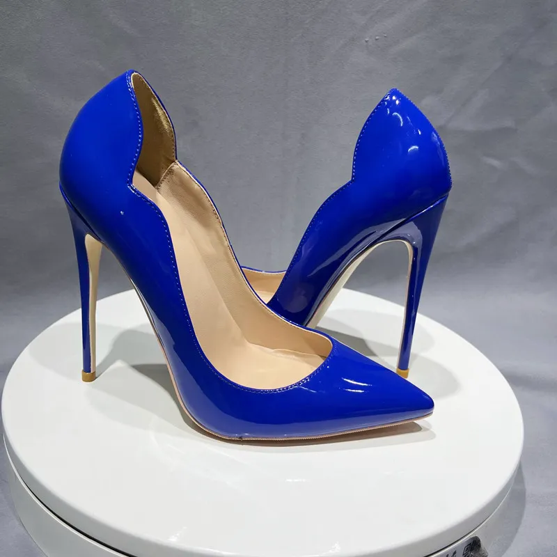 Blue pointy heels sales