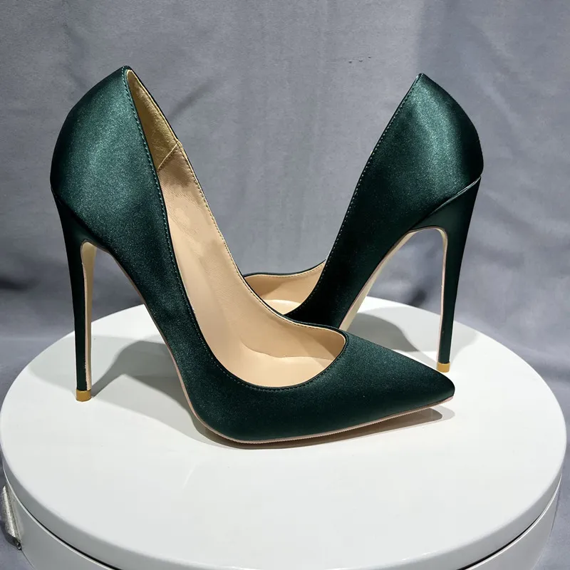 Affordable Dark Green Heels Online | Clara Green Heels - Mykono