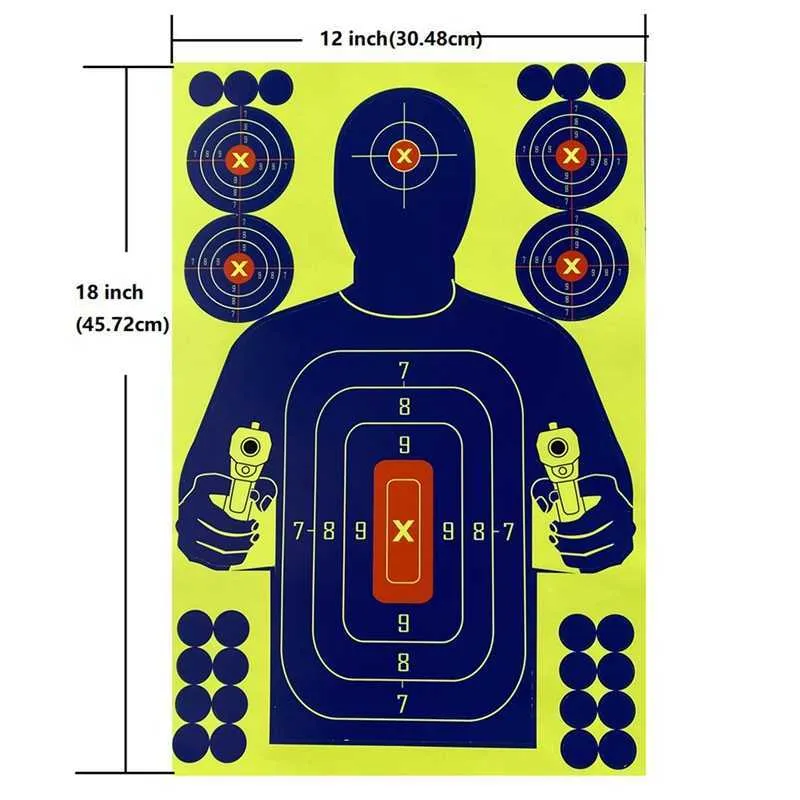 50x 8x8in Shooting Targets Gun Rifle Reactive Practice Non Splatter Paper Target - Foto 2