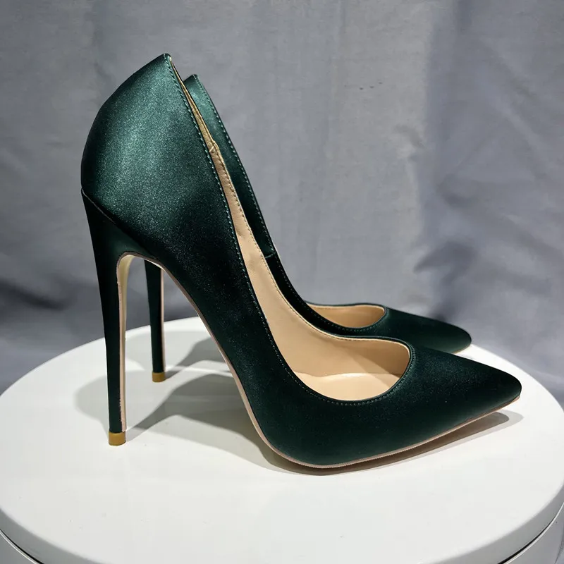 green emerald velvet dress Dark Green Loafers | Andrew by Amali