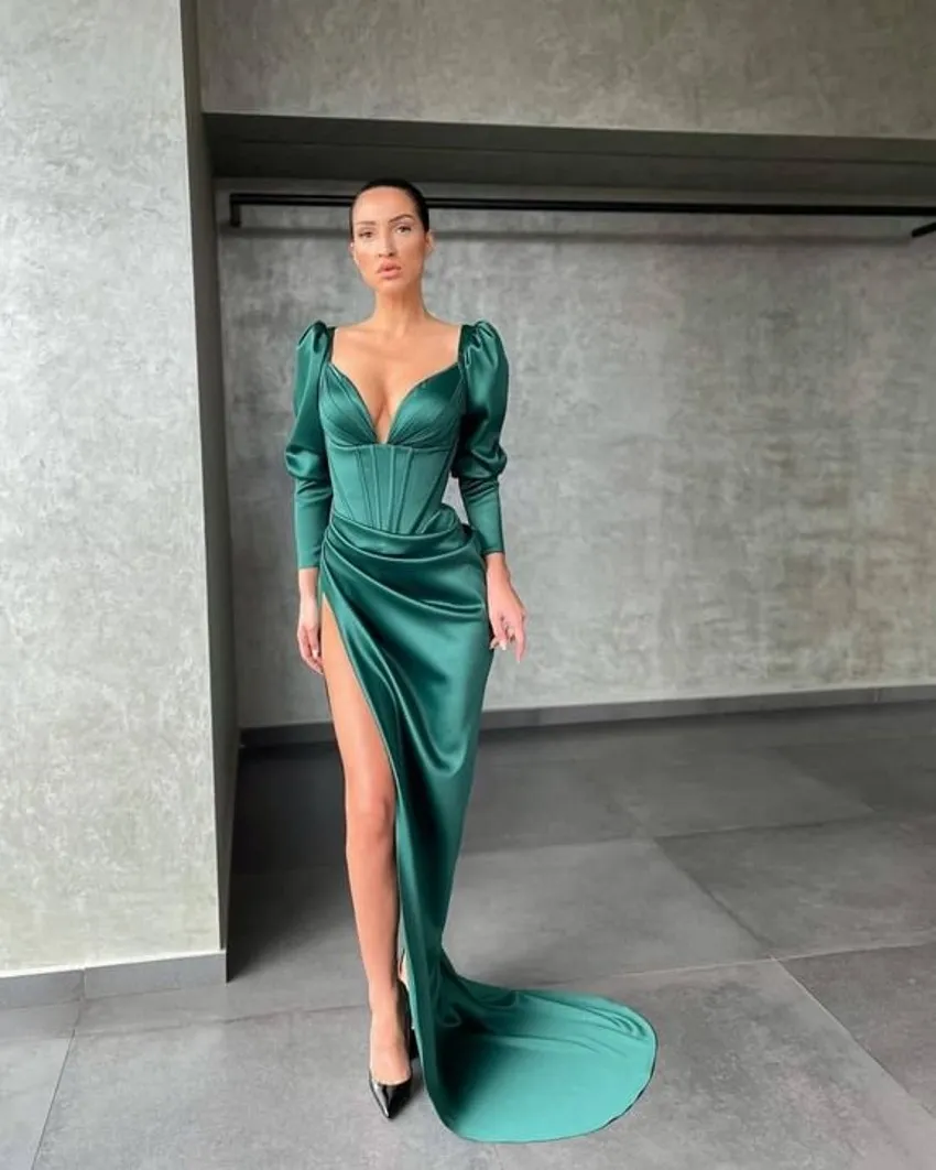 Sexy Hunter Green Mermaid Prom Dress, Satin... From Allanha, $106.23 |  DHgate.Com