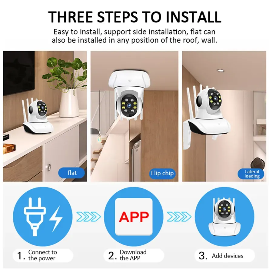 Home Caméra de surveillance, Caméra Sans Fil WiFi Interieur 360