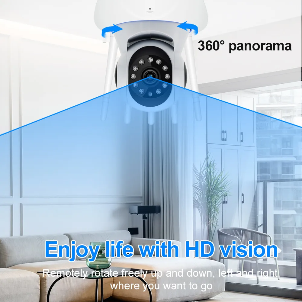 Home Caméra de surveillance, Caméra Sans Fil WiFi Interieur 360