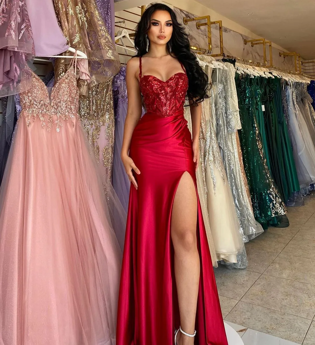 Robe De Soirée à Paillettes Sexy Pour Femme - Épaules Dénudées