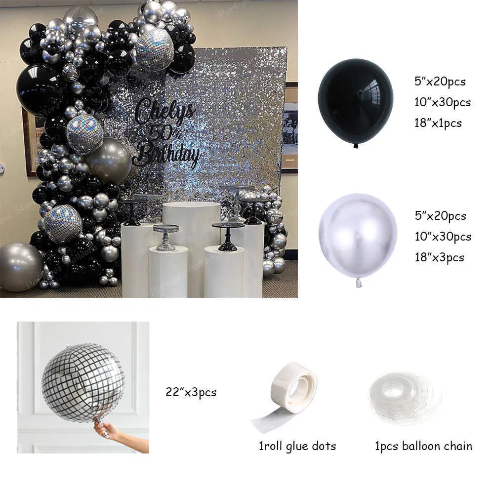 4D Disco Helium 5 Inch Balloons Garland Arch Kit For Wedding, Birthday, And  Dance Party Decorations Black And Silver From Sts_017, $8.72