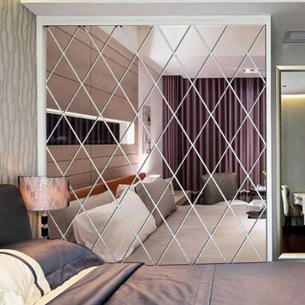 Neue DIY 3D Spiegel Wand Aufkleber Hause Wohnzimmer Badezimmer Dekoration Aufkleber  Diamanten Dreiecke Acryl Wand Spiegel Aufkleber Dekor Von 3,96 €