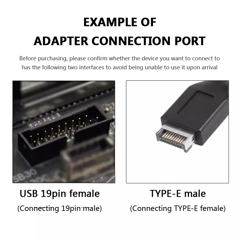 Adaptateur De Panneau Avant USB Prise Den Tête USB C Verticale USB 3.0/3.1/3.2  20 Broches Mâle Vers Type E Key A Convertisseur Femelle Pour Carte Mère De  Type C Du 3,13 €