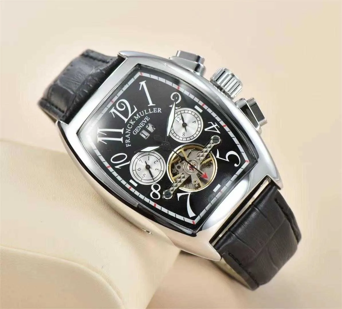 Automatische Mechanische Tonneau Lederuhr Mit Stoppuhr Wasserfest 3 Bar 40 Mm Hardlexfenster Fur Manner Liebhaber Von 61 55 DHgate
