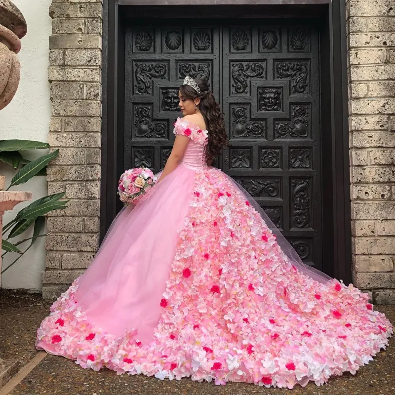 Exclusive Pink Ombre Girls Gown | Birthday Girl Dress