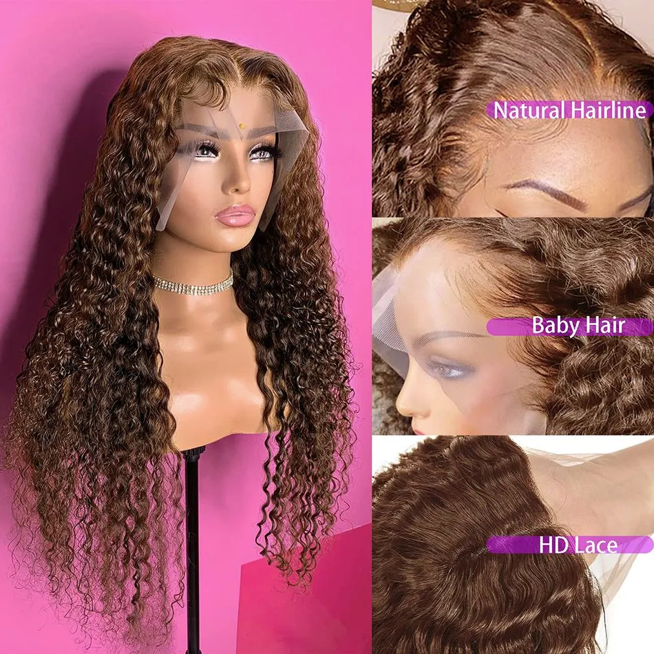 Pelera De Cabello Frontal De Encaje 13x4 Pelera De Cabello Humano Rizado,  Peluca De Encaje Completo De Chocolate 360, Peluca Frontal De Onda Profunda  De Encaje Transparente, 130% De Densidad De 123,52 € | DHgate, image size:950x950