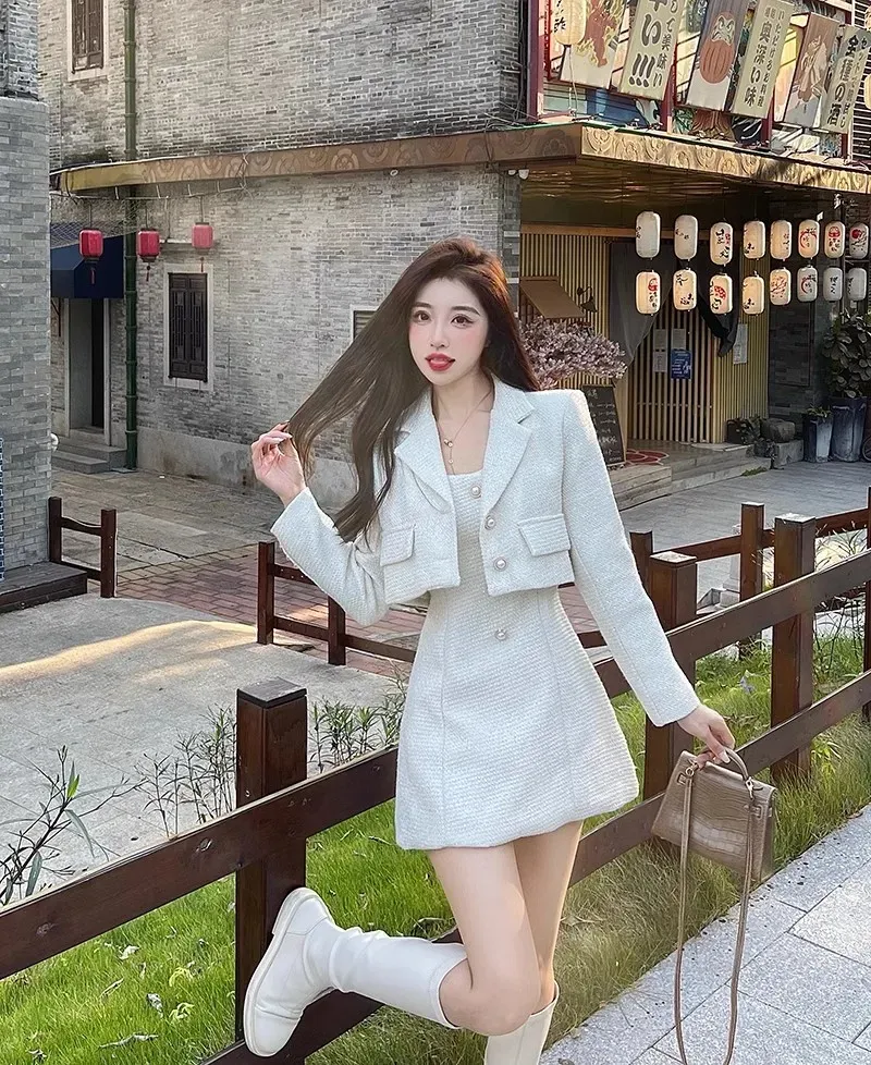 Acetate Two Piece Dress Set With High Waist Design –... From Join3, $56.2