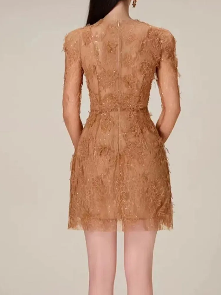 Lace Hollow Lace Temperament Evening Dress Lace Hollow Lace Temperament Evening Dress