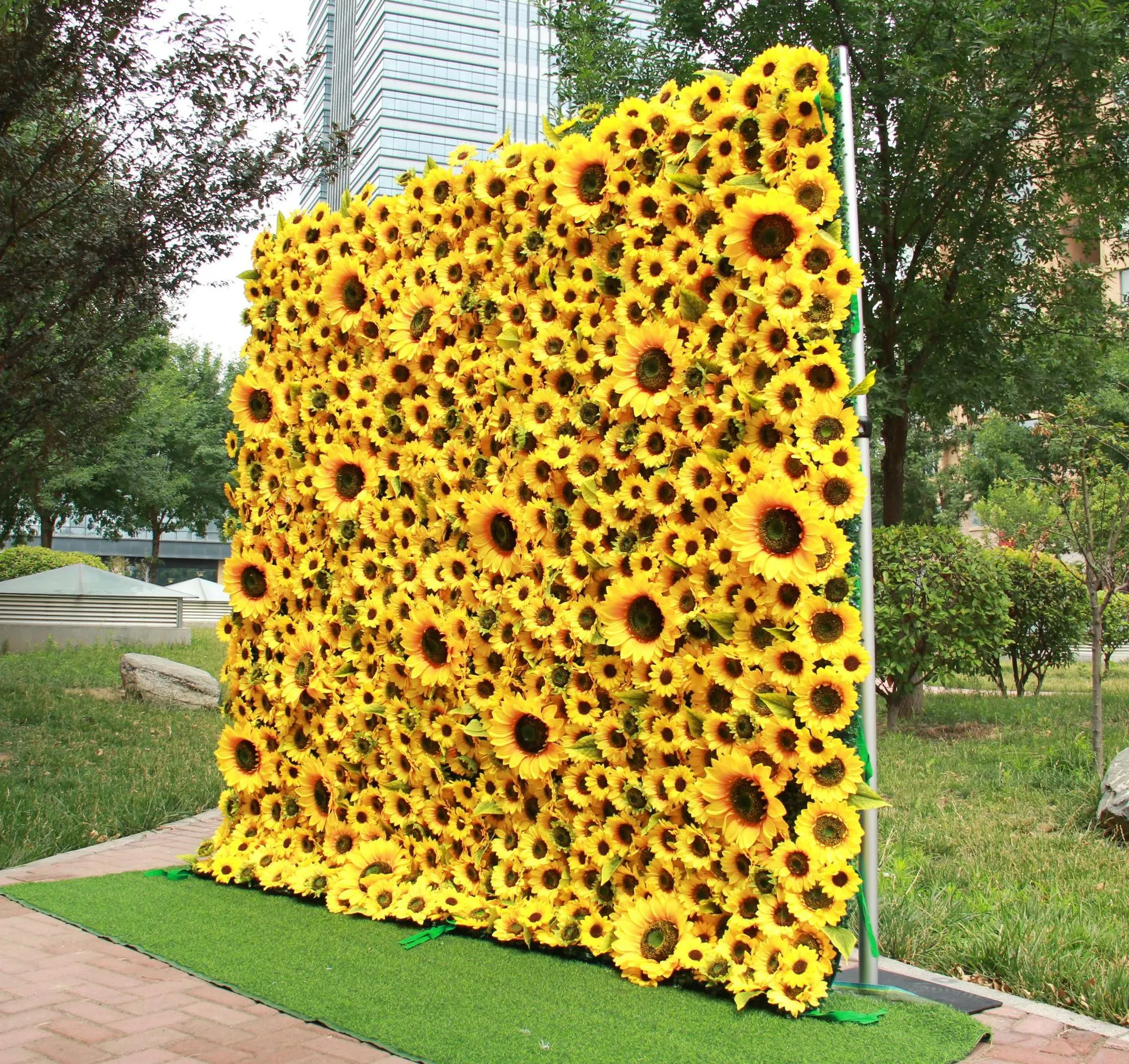 Wedding Decorative Flowers 3D Roll Up Cloth Sunflower Wall Artificial Flowers  Backdrop From Dhhonton, $354.44 | DHgate.Com, image size:1920x1809