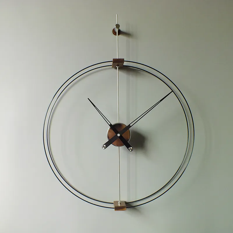 Large 80cm Modern Wall Clock - Nordic Minimalist Style, Black Walnut ...