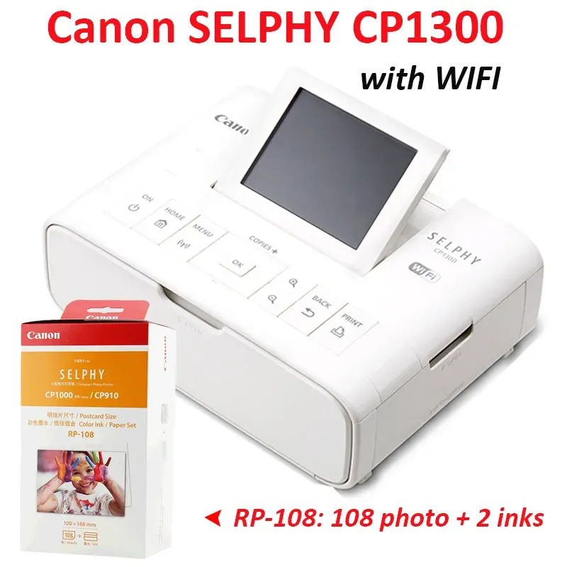 Kit Stampante Fotografica Compatta Canon SELPHY CP1300 Wifi Abito Wireless  Carta Fotografica KP 108IN RP 108 KP 36 KC 36 KL 36 Da 1.254,66 €