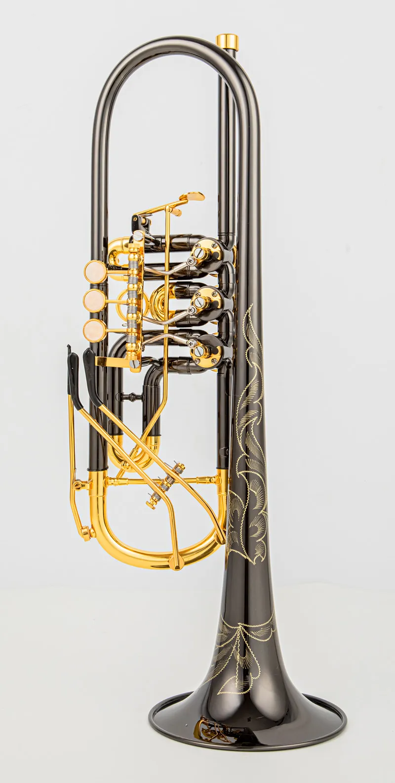Rotary Valve Bb Trumpet B Flat Brass Nickel Plated Gold Lacquer
