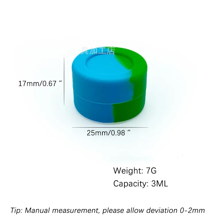 Nonstick 3ML Round Silicone Dabs For Dry Herb And Wax Concentrates FDA