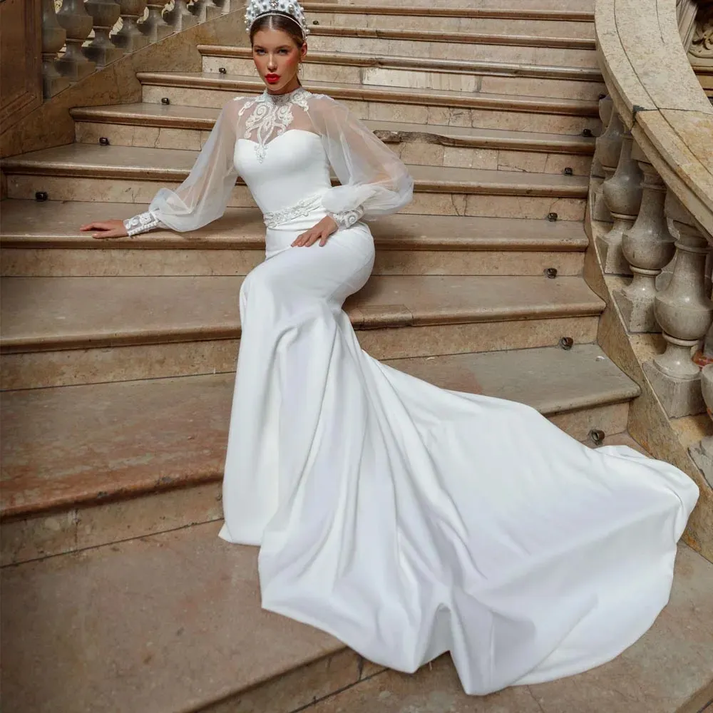 sparkly evening dresses long White Mermaid Sequin Prom Dresses With High Slit V-Neck Evening Dress –  Viniodress