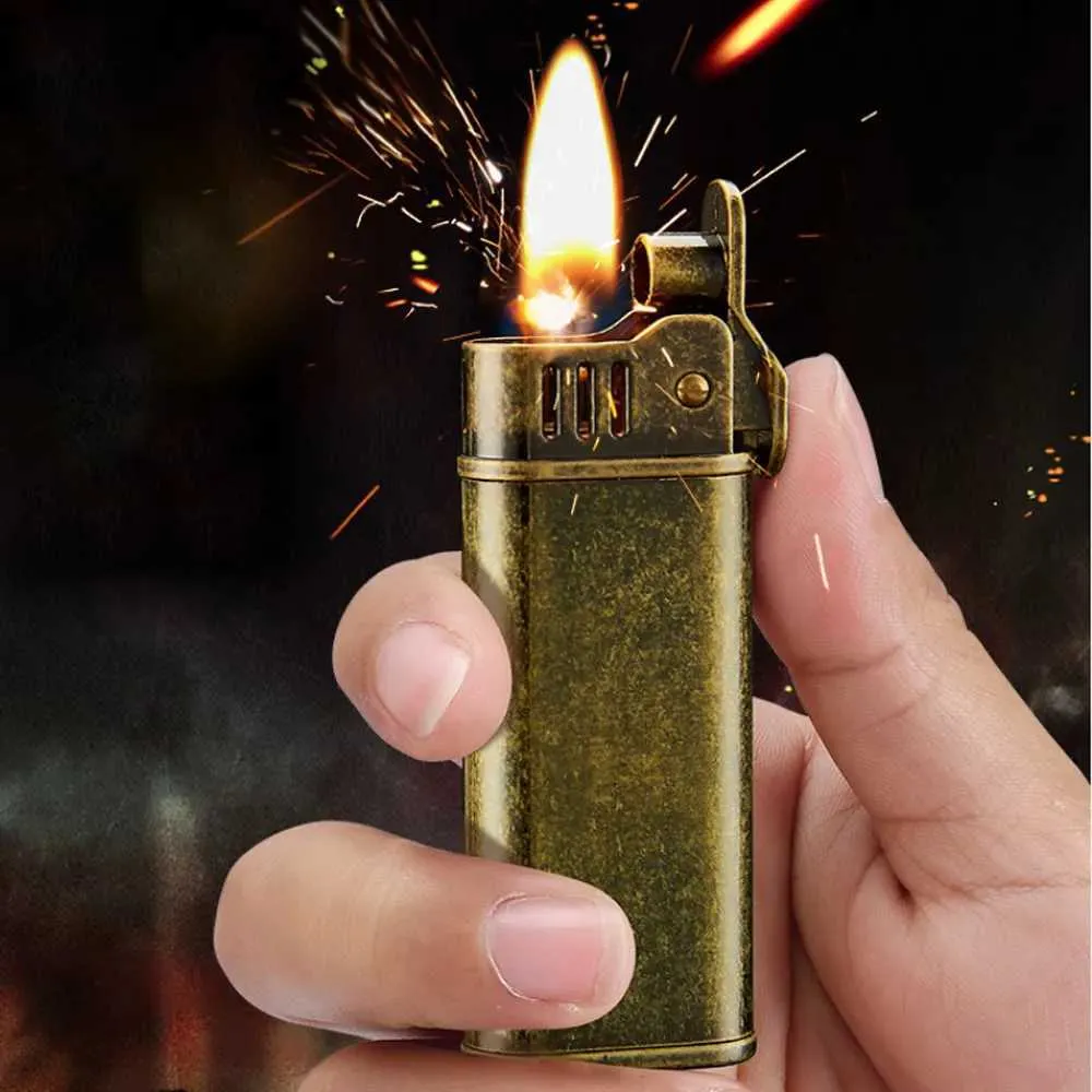 Kerosene Lighter Copper Alloy Windproof Metal Spark Wheel Cigarette Lighter  2.91 × 1.10 × 0.49 in from Dhgate Lighters