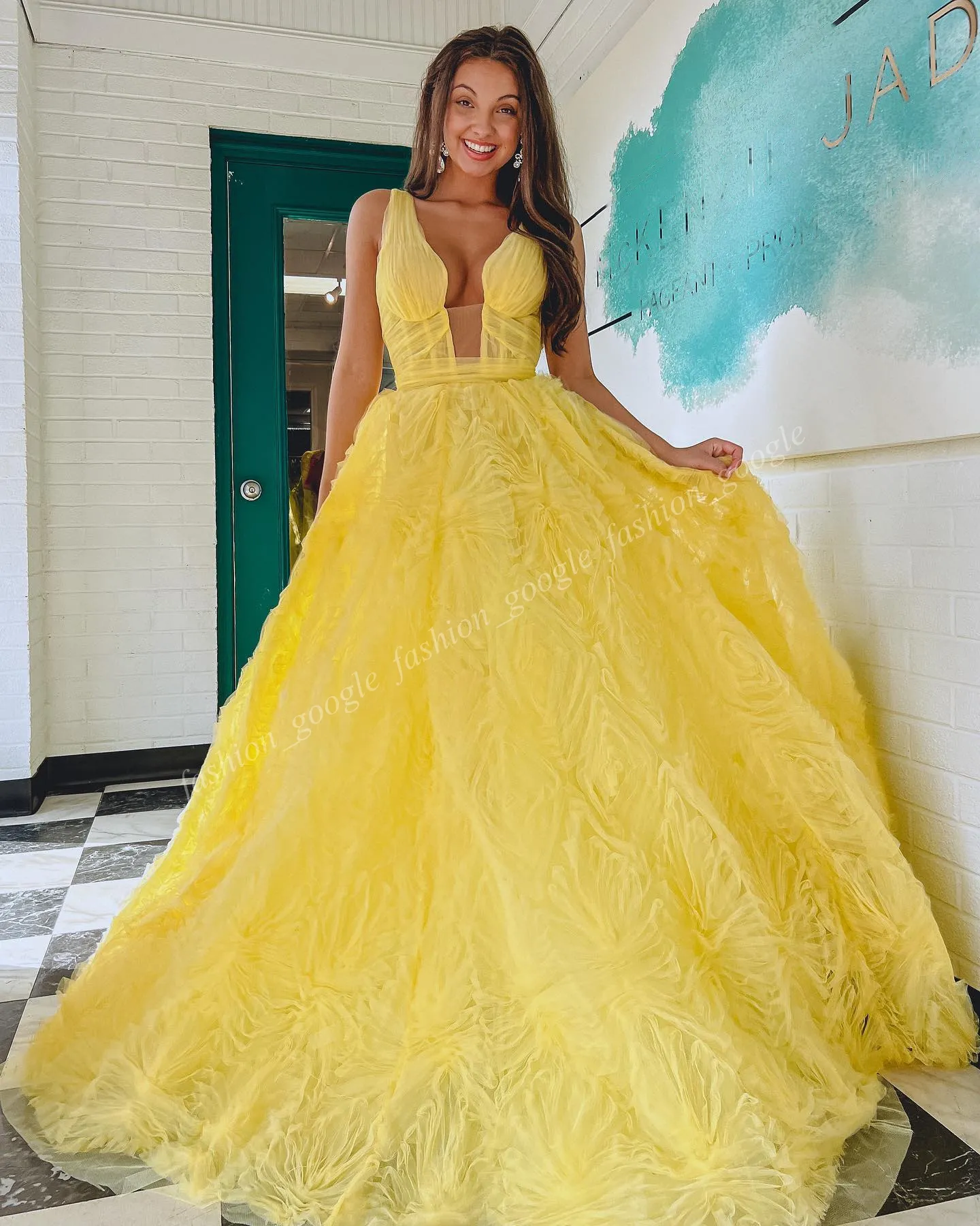 Light Yellow Organza and Lace High Low Party Dress, Short Cute Prom Dr –  Cutedressy