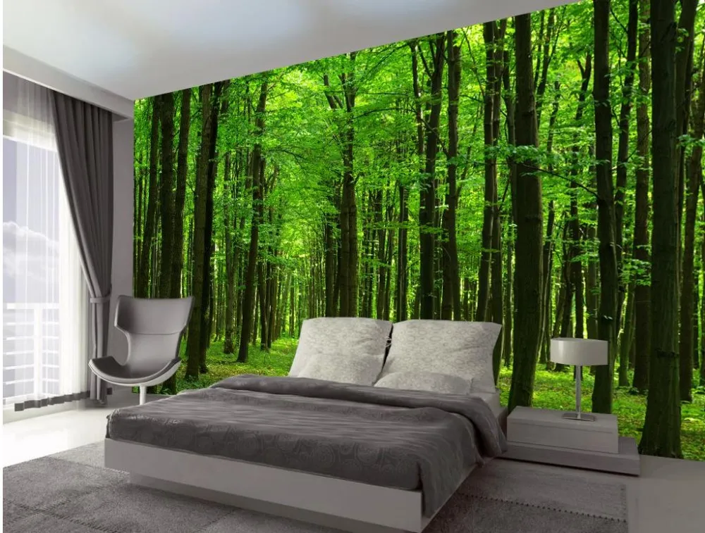 Peel And Stick Wall Mural s 3D Forest Wallpaper Nature Landscape Mural ...