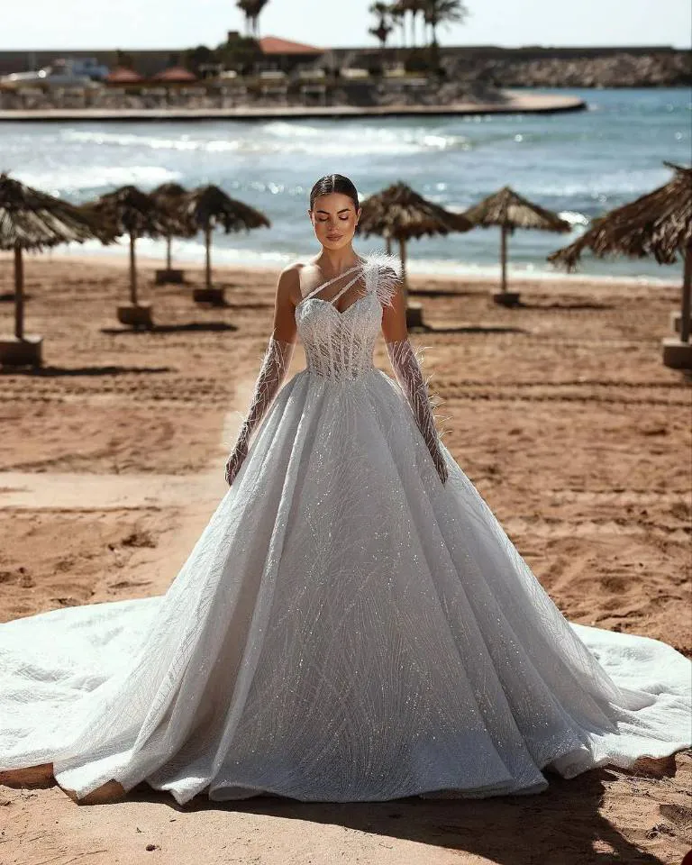 organza beach wedding dresses Ivory Spaghetti Straps Lace Beach Wedding Dresses, MW598