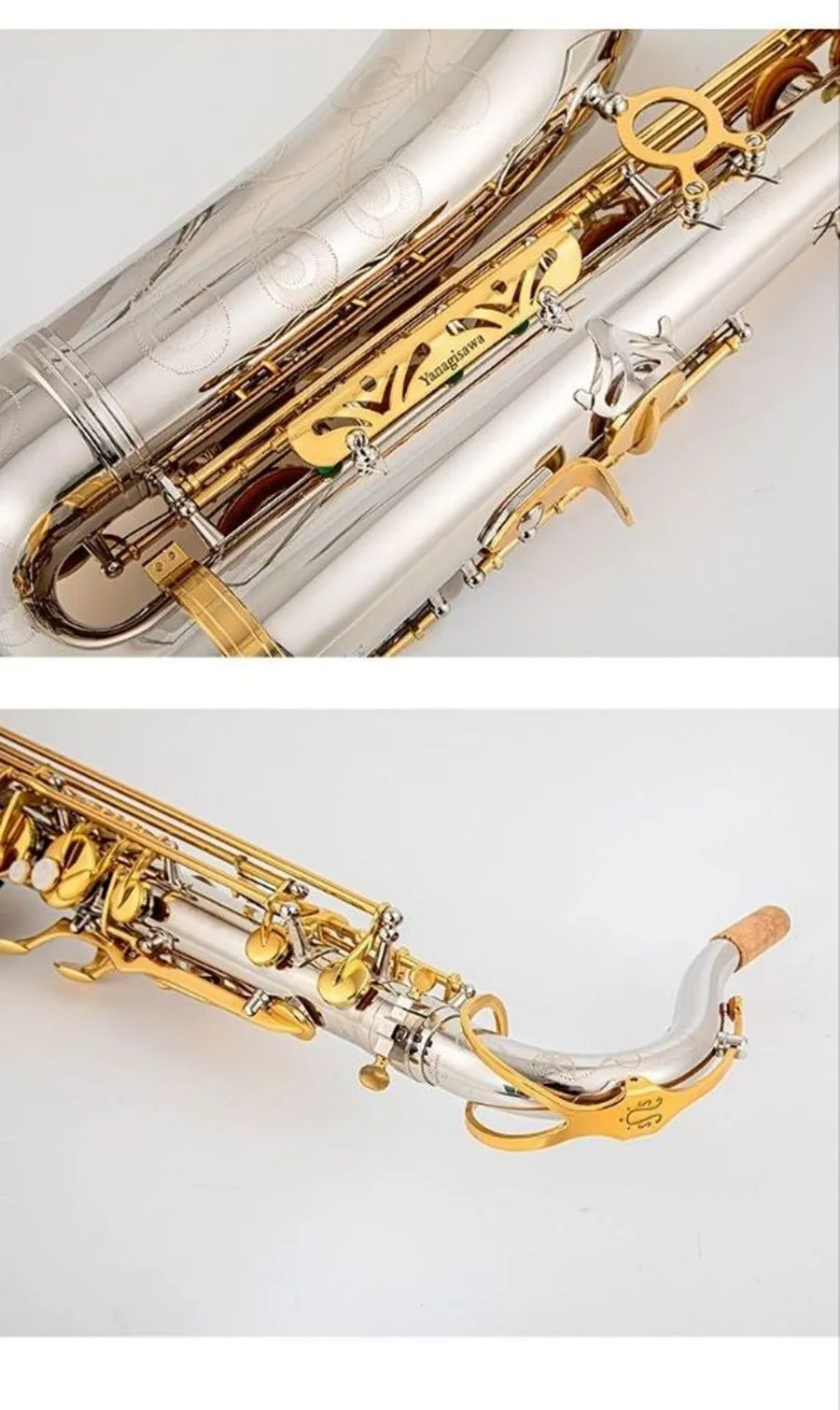 Saxophone Alto MIB Laiton Laqué Or 802 Instrument À Clé avec Étui De Transport Nettoyage des Anches Saxophone Laiton