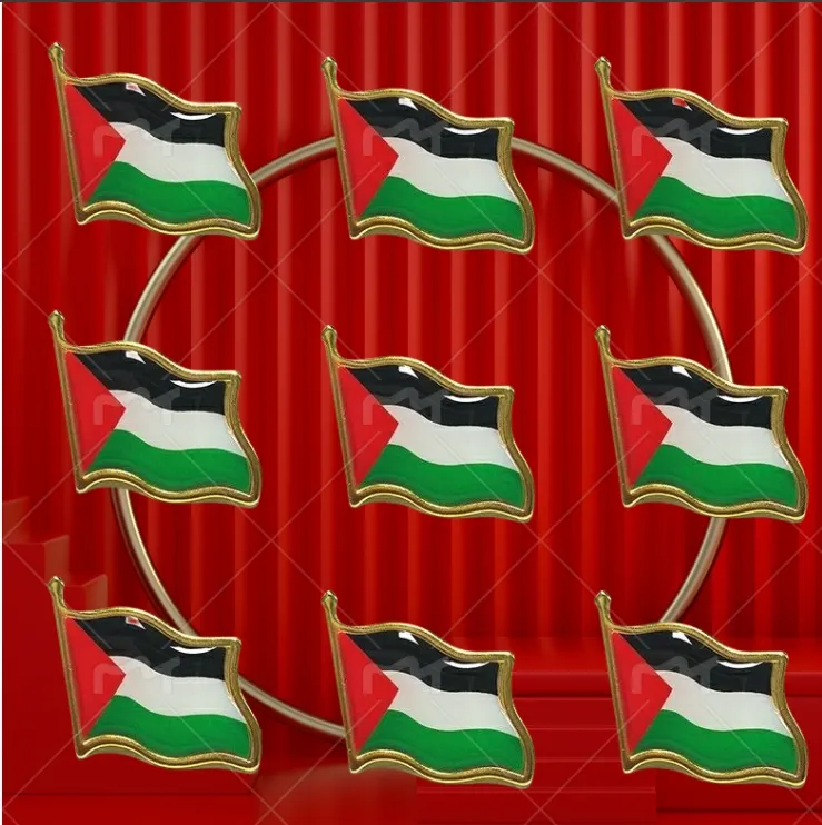 3-50Pcs Palestine Flag Lapel Pins Palestine National Flag Lapel