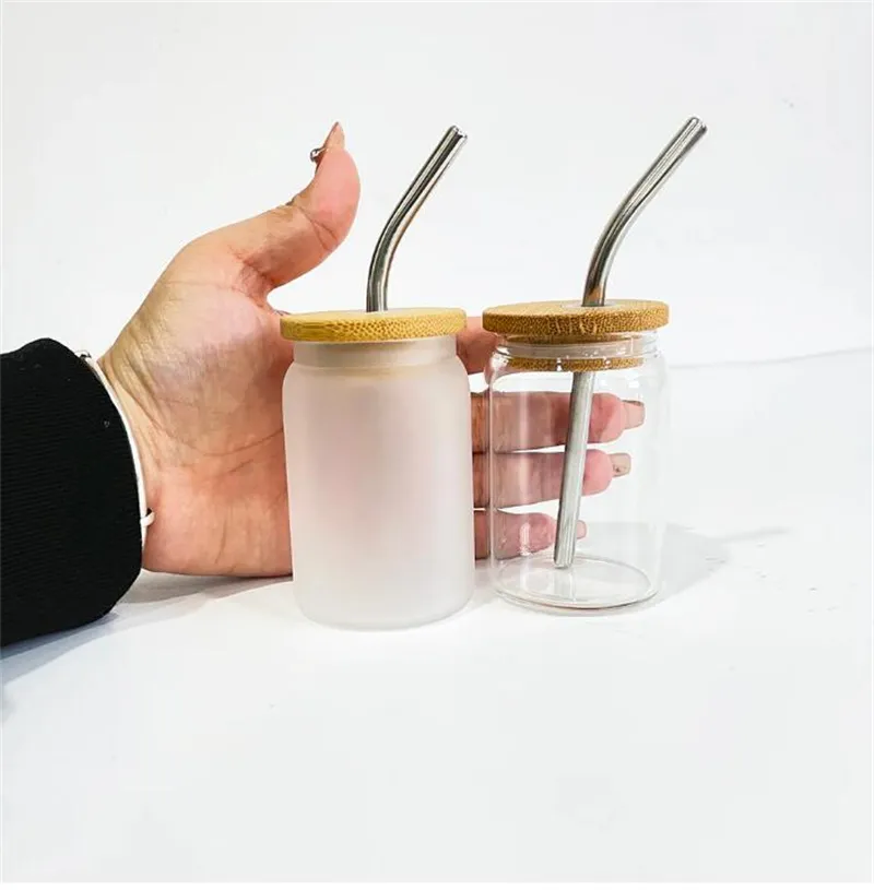 Mini Sublimation Glass Can With Bamboo Lid And Reusable Straw 3.5oz  Capacity For Shots, Frosted Sublimation Tumblers, And Drinking Glasses From  Hc_network, $1.7
