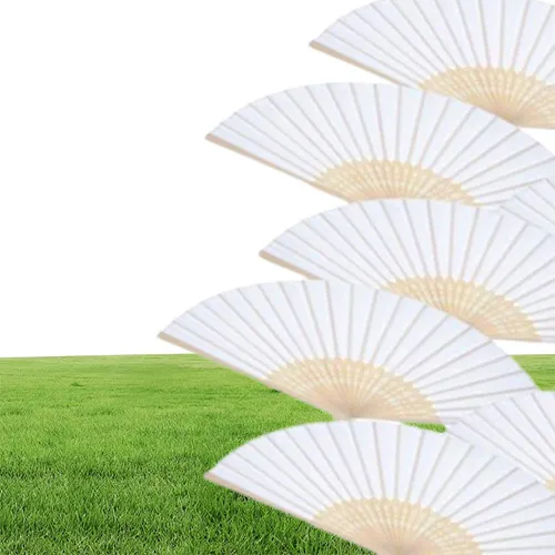 12 Pack Hand Held Fans Party Favor White Paper Fan Bamboo Folding Fans  Handheld Folded For Church Wedding Gift3341224 From Mvdm, $12.08