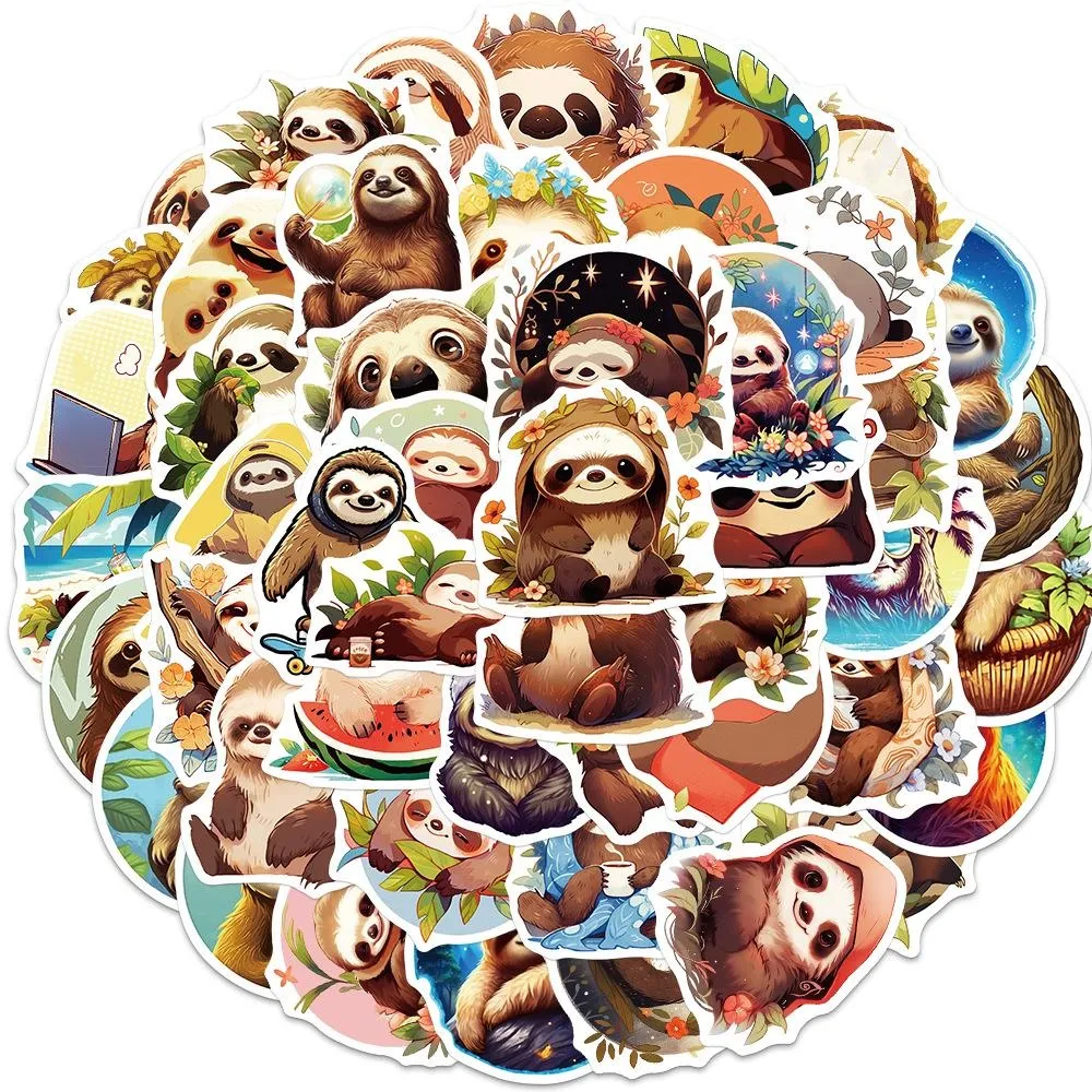 Animated Sloth Sticker Anime Car Stickers Cartoon Sloth Stickers, Cute... From Animetravel, $2 ...