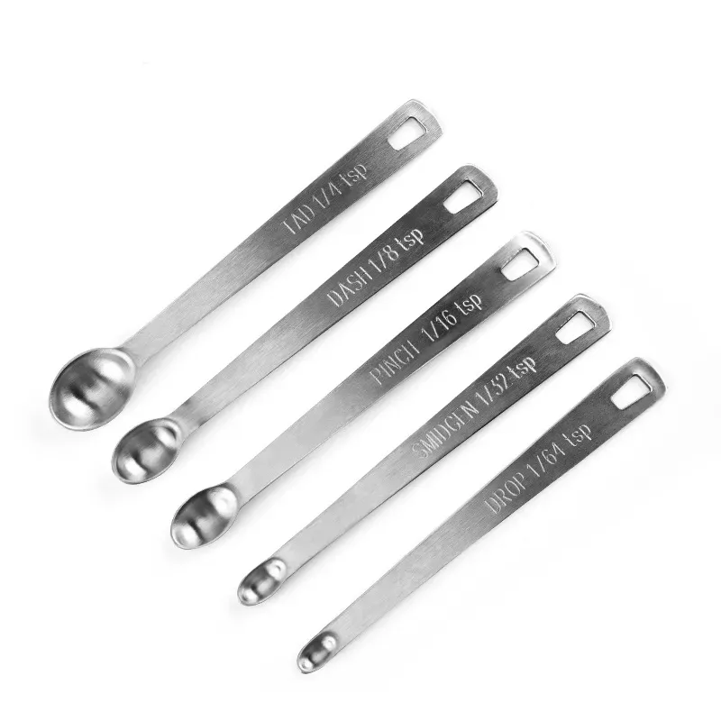 1/16 Teaspoon Measuring Spoon Bulk, 5Pcs Small Stainless Steel 1/16 tsp  Measuring Spoon, Mini 1/16 Metal Teaspoon Scoop Tablespoon for Dry or Liquid