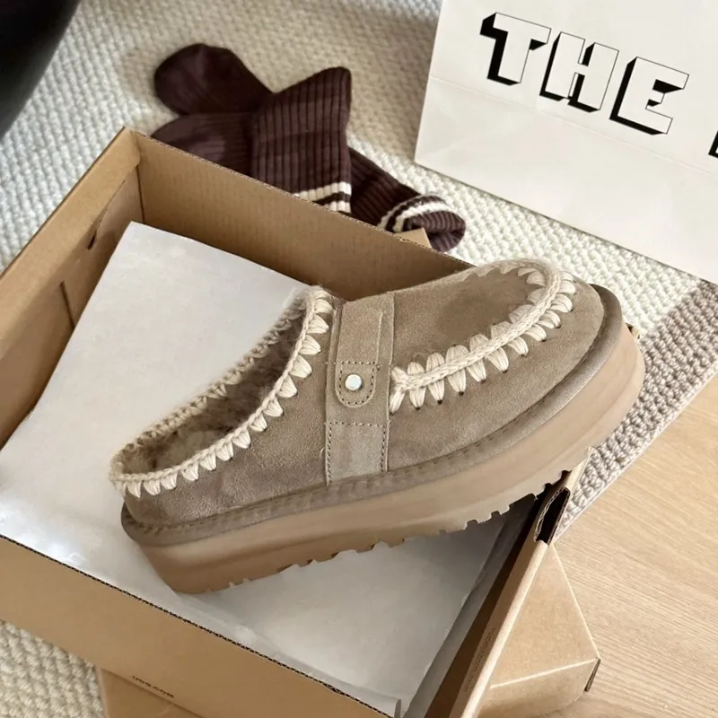 Designer Australia Brand Designer Boots Luxury Winter Flat Shoes Sheepskin Shearling Platform Fur Slides Classic Men Australian Tasman Boot Size 35 41