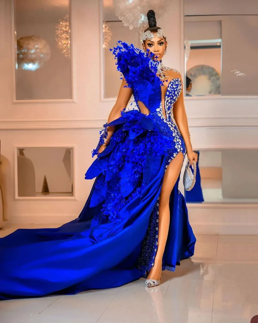 long blue prom dresses