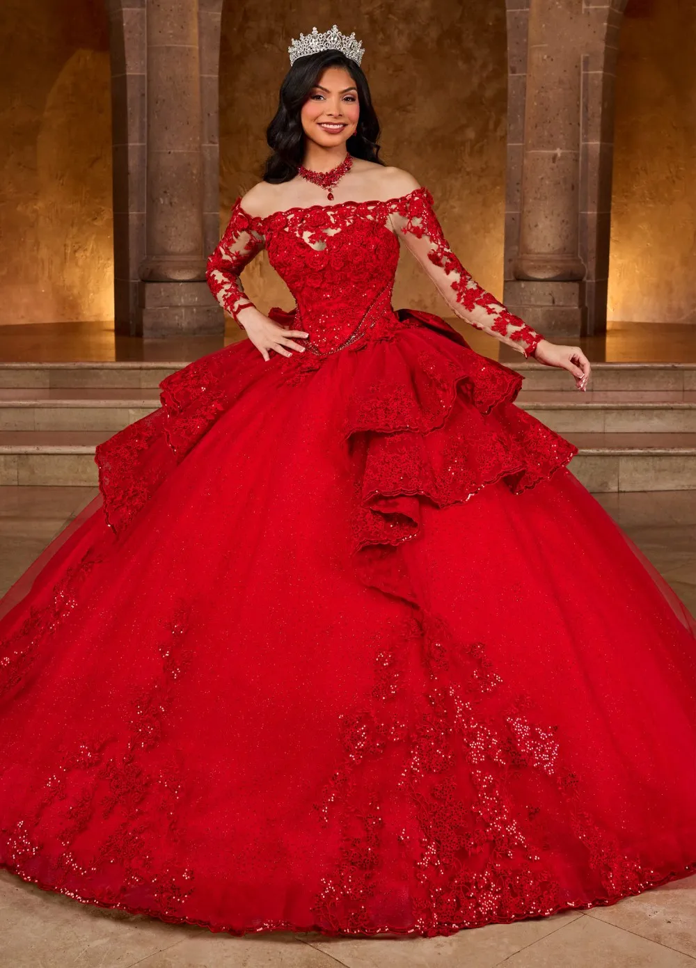 Lace Quinceanera Dresses 2024 Sequined Off Shoulder Ball Gown Prom Dress