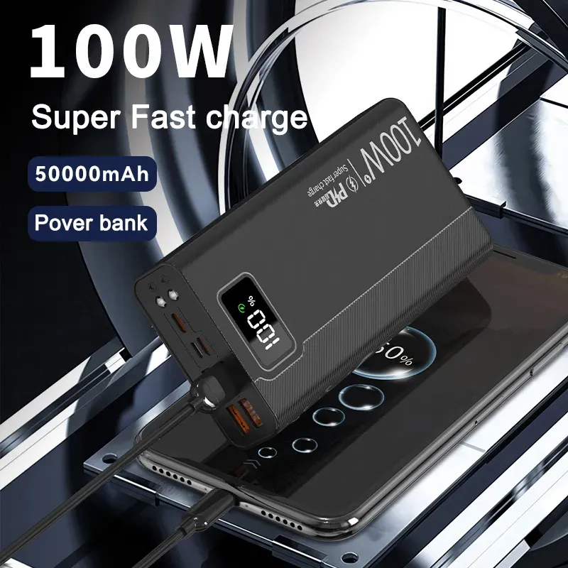 Power Bank 50000mAh – 140W PD3.1 E QC4.0, 4 Uscite, 2 Ingressi, Display LED, Per Laptop E Smartphone