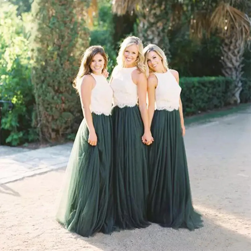 Forest green bridesmaid dresses with shop sleeves