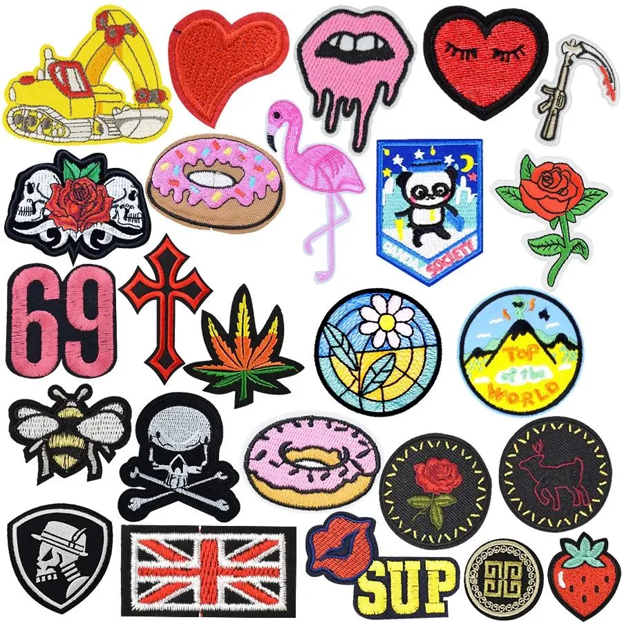 Patches Brodées Aléatoires Pour Vêtements, Fer Sur Le Patch Applique De