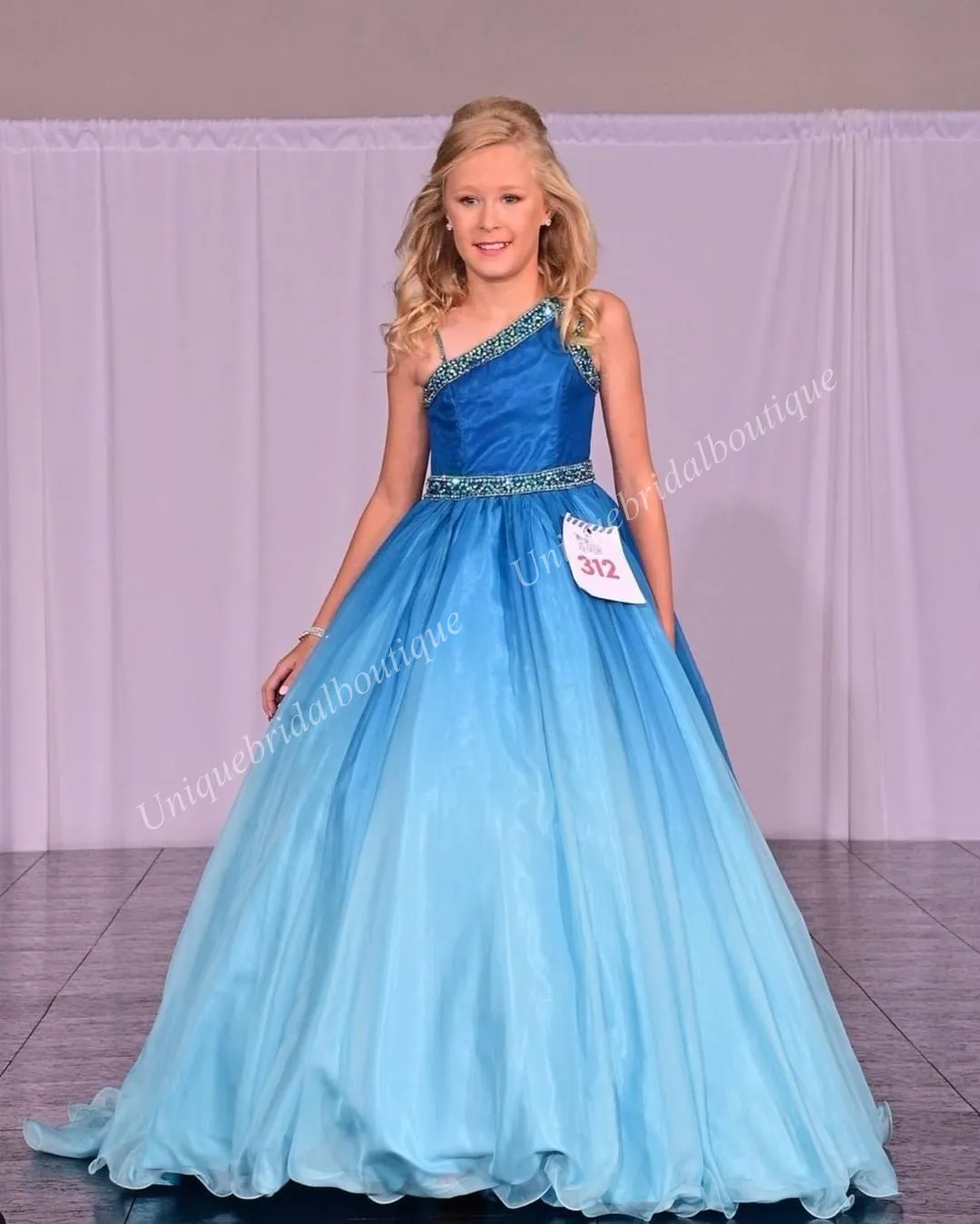 gal dresses up dress blue Blue Mid-Length Prom Dress Long Sleeve Sequin Formal Dresses FD2952 –  Viniodress main image 1