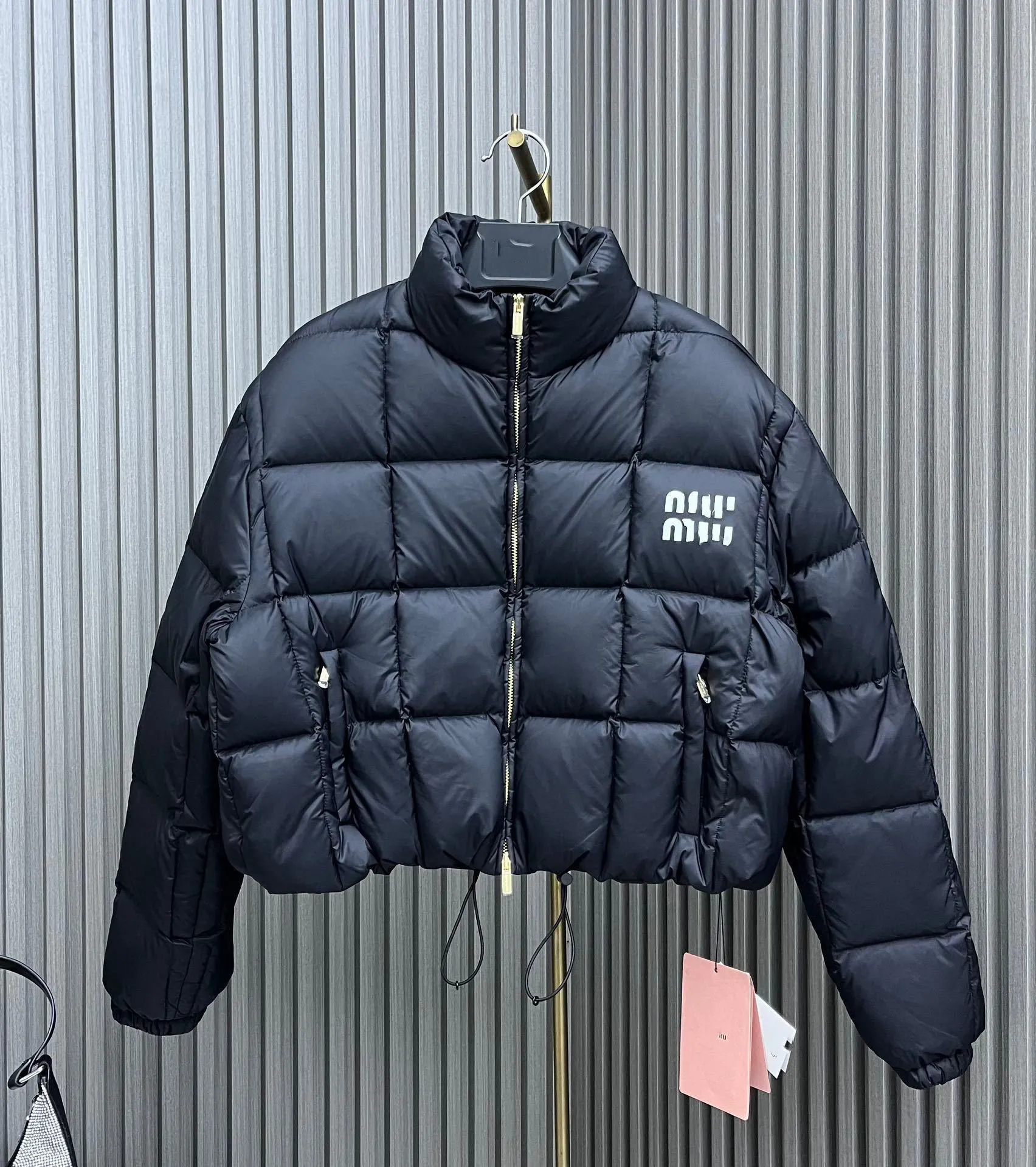 New Autumn/Winter Miu Printed Bread Beige Puffer Coat For New Autumn/Winter Miu Printed Bread Beige Puffer Coat For
