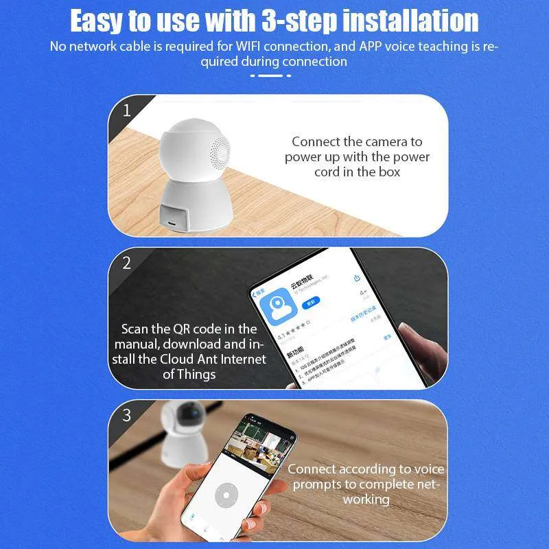 V380 WiFi Camera: 1080P USB Indoor Security Camera With Night Vision ...
