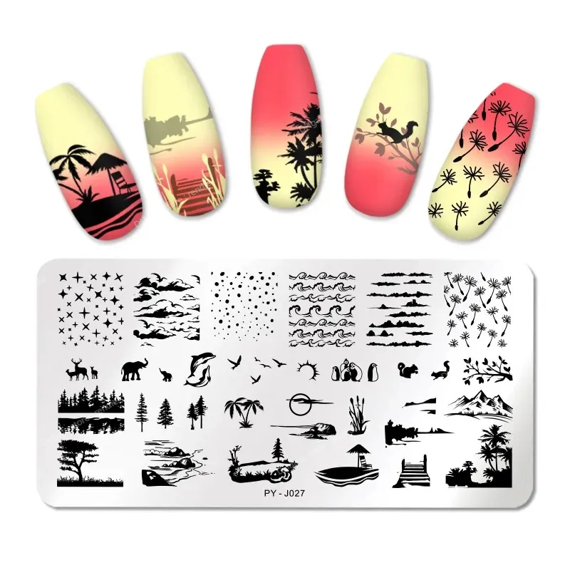 Reusable Nail Art Stamping Plates Flower Geometry Image Stamp Templates  Manicure | eBay