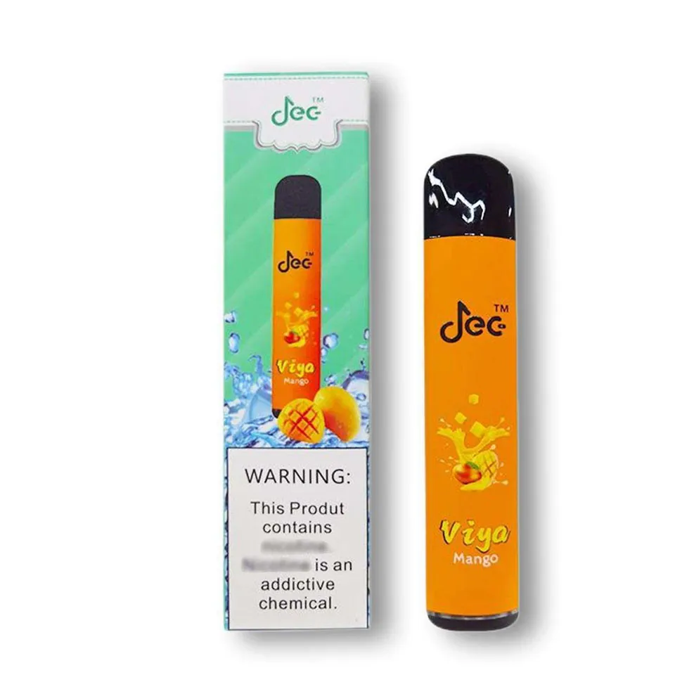 Original 600 Puff JEC Viya 600 Puffs Stylo Vape Jetable Capacité 2 Ml