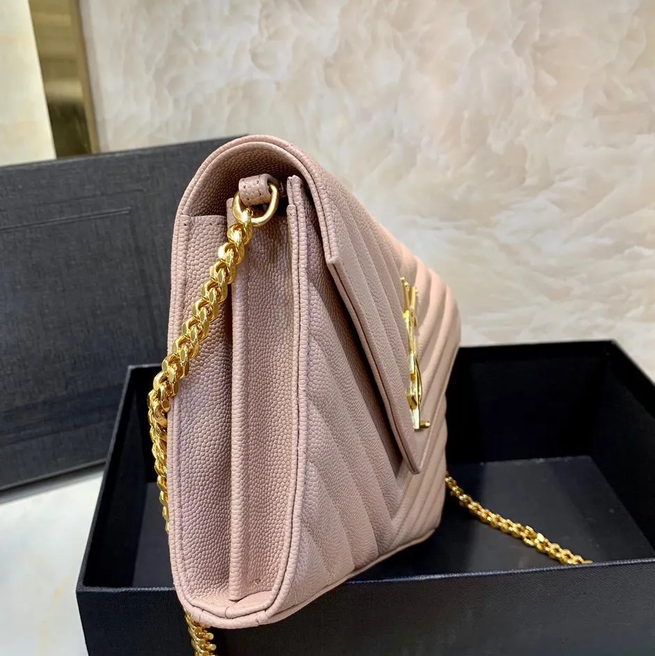 Designer Mini Crossbody Bag For Women Caviar Leather With Metal Chain