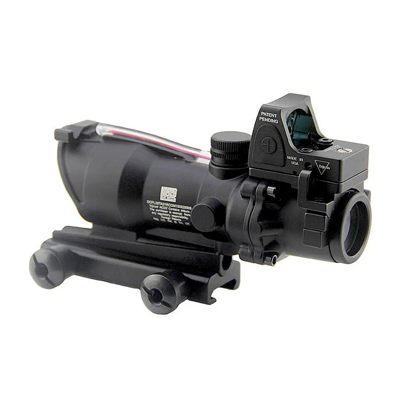 DHgate.com:ACOG Fiber Source Scope Tactical 4x32 Red Illuminated Optics ...