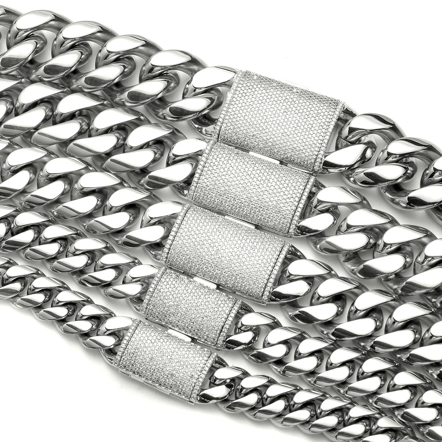 thumbnail image 2 of Men's Stainless Steel Miami Cuban Link Chain Necklace – 6-22mm, Hip Hop Style 2 of 5